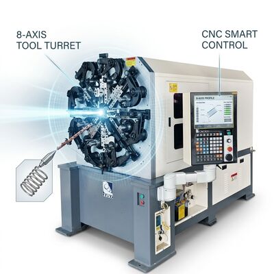 آلة الربيع CNC الدوارة بخمسة محاور 1.0 - 4.0 مم نظام المحرك الياباني