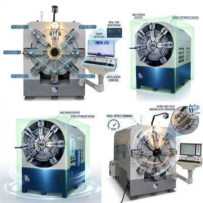 آلة لف الزنبرك CNC بدون كامة، أنظمة الكمبيوتر بقطر 0.3 - 2.5 ملم